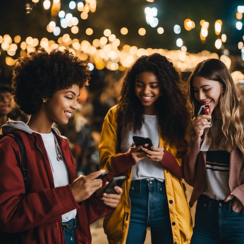 An image that captures the essence of Google Opinion Reviews for teens, showcasing a diverse group of enthusiastic young individuals with smartphones, engaged in sharing their opinions to earn daily cash