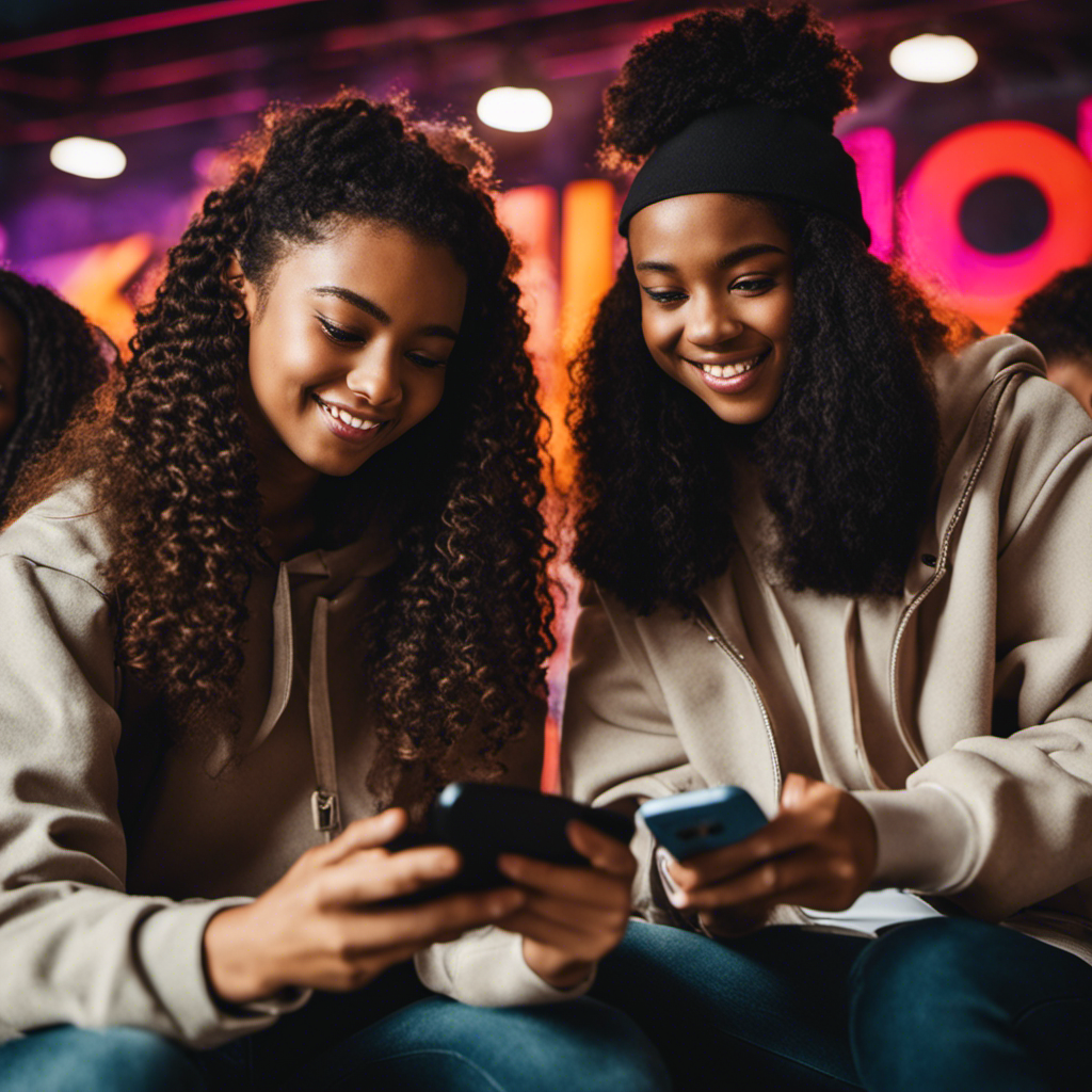 An image featuring a diverse group of enthusiastic teenagers engaged in completing surveys on their smartphones, with the KashKick logo displayed prominently in the background