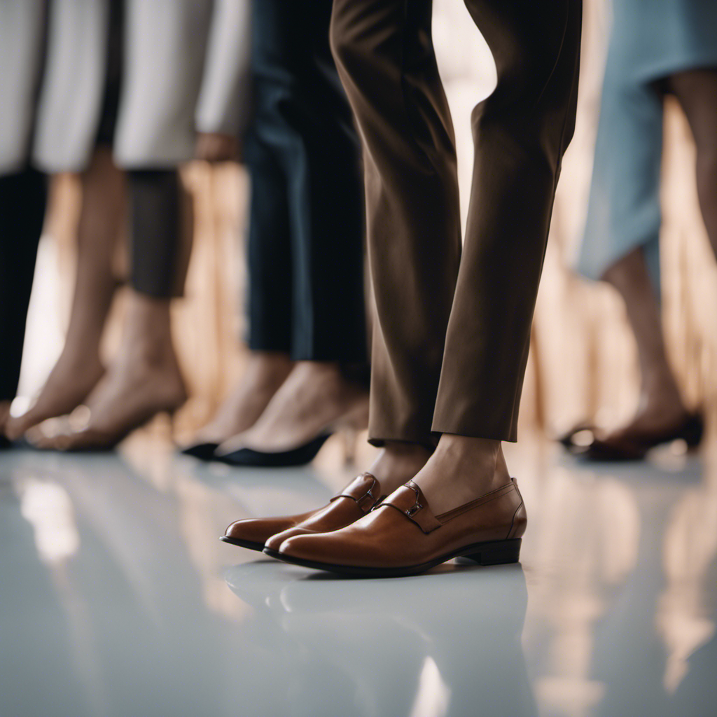 An image showcasing a diverse range of feet, elegantly positioned on a sleek, modern backdrop