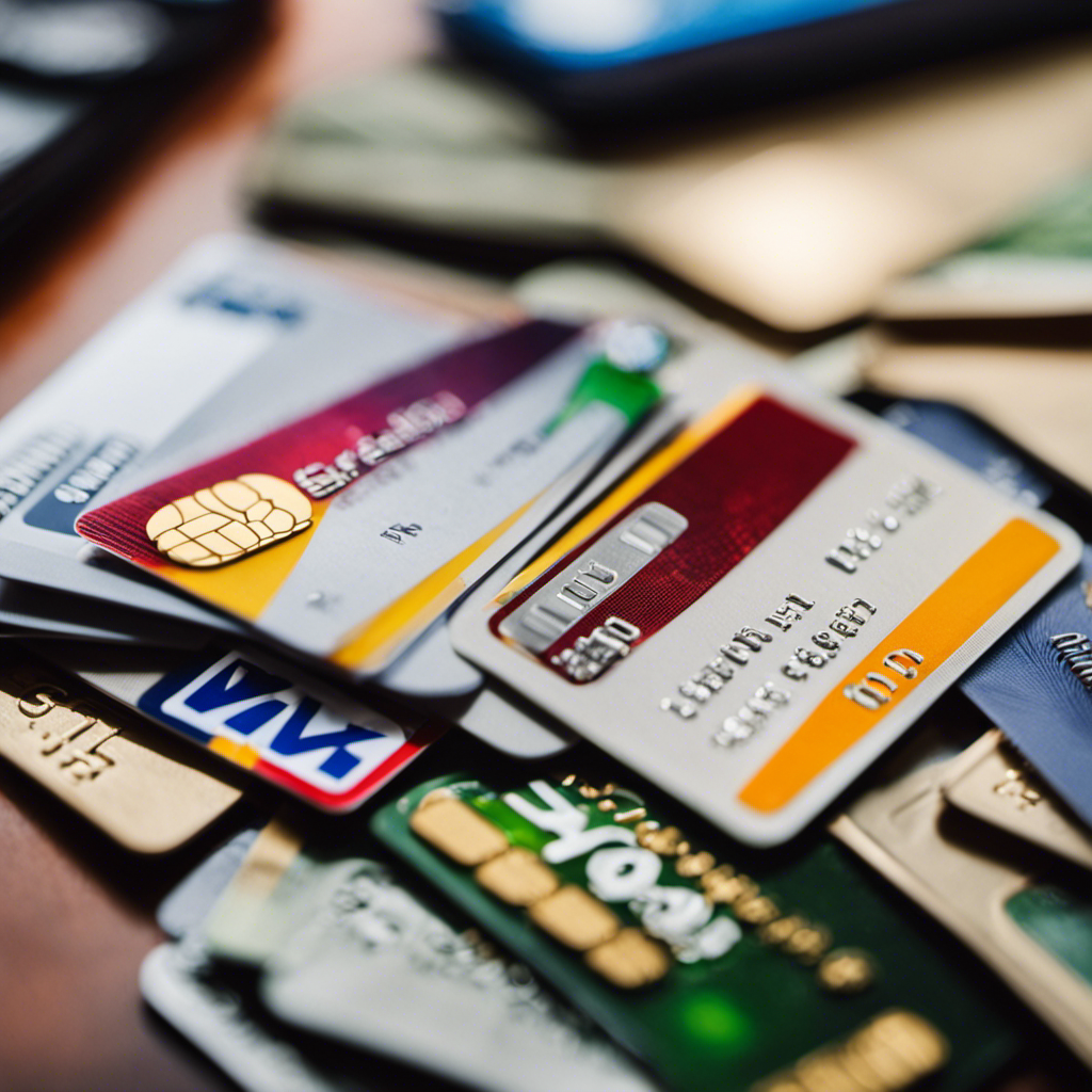An image of a diverse assortment of credit cards, including a mortgage statement, car loan paperwork, and student loan documents arranged neatly on a desk, symbolizing the importance of a varied credit mix for a better credit rating