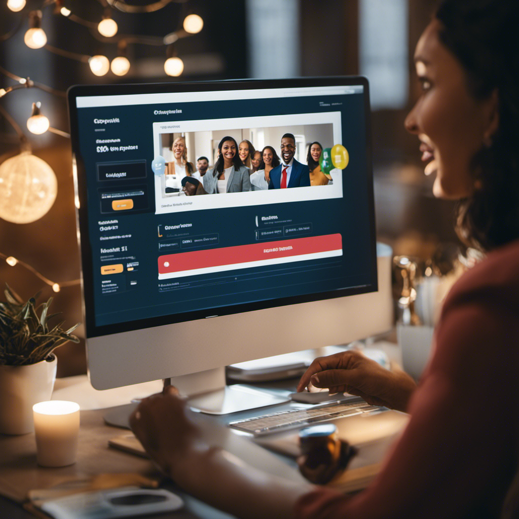  Design an image showcasing a diverse group of individuals happily paying rent and utility bills online, while a progress bar indicates their improved credit rating