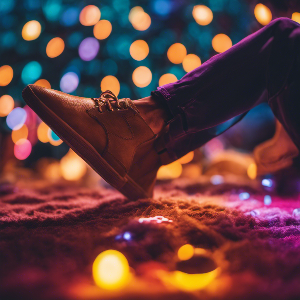 An image showcasing a male foot, flawlessly pedicured, resting on a vibrant background