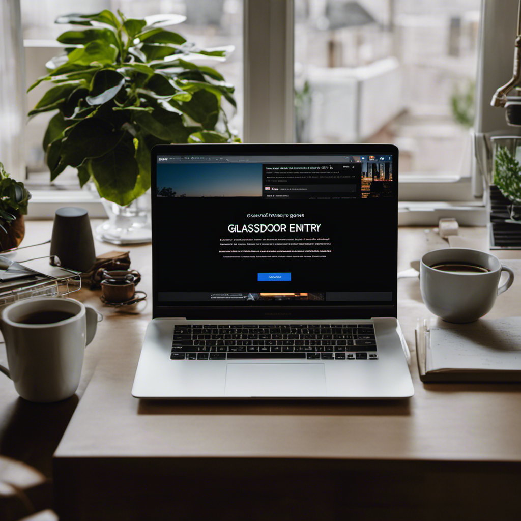 An image showcasing a laptop screen with the Glassdoor website open, displaying various data entry job postings