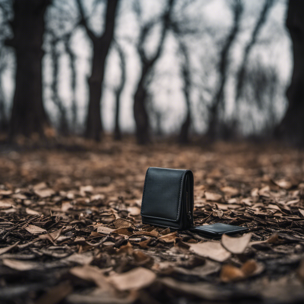 An image of a desolate landscape with barren trees, cracked ground, and an empty wallet lying discarded in a corner