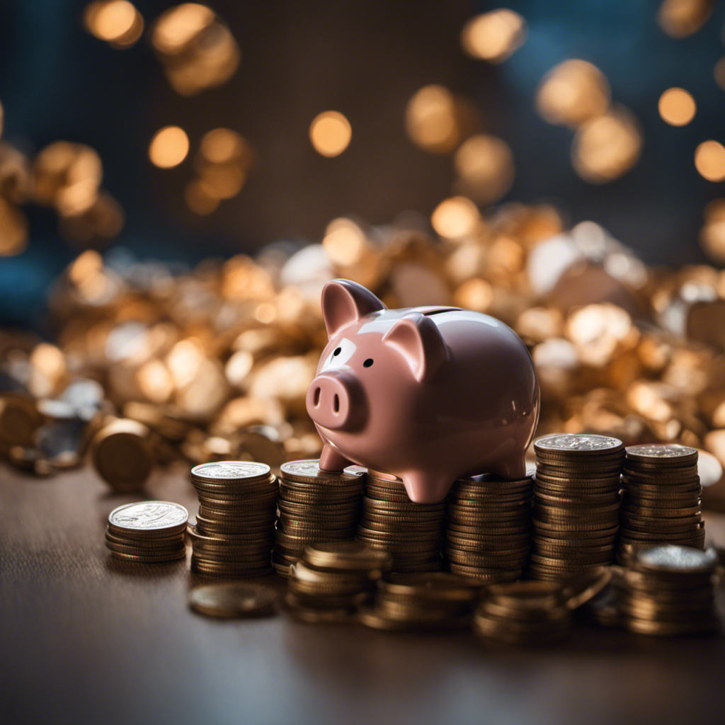 An image depicting a person waking up from a dream of finding money, only to be surrounded by shattered piggy banks and a stack of unpaid bills, symbolizing the bitter reality of lending money with interest in dreams